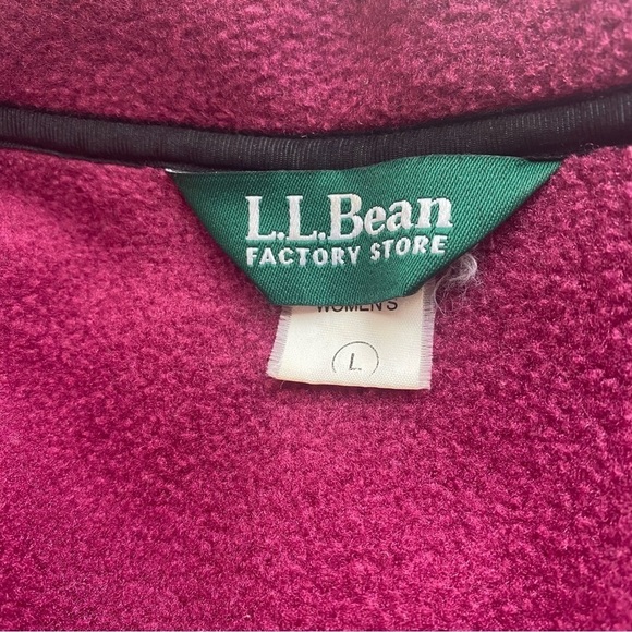 L.L. Bean Factory Store Men Maroon Red Fleece Jacket. Sz L - Picture 6 of 10